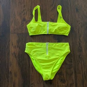 Never been worn neon yellow bikini